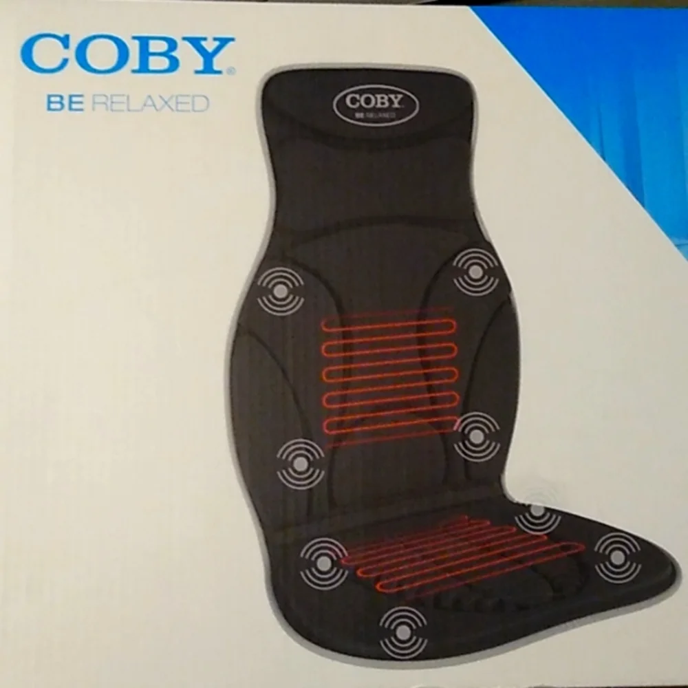 COBY Vibration Massage Cushion Car Seat Couch / Chair Gift Optional Heat New Box
